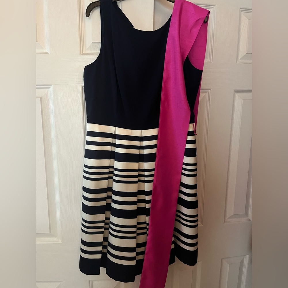 Eliza J. Navy pleated dress